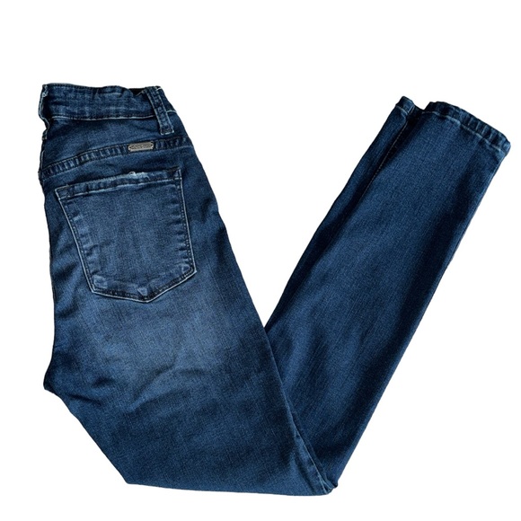 RANCAN High Rise Skinny Dark Wash Stretch Jegging Jeans Junior Size 3 (25 Waist) - Picture 1 of 8